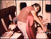 Feeding babies on the airlift.